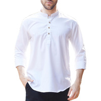 Divisive Men's Cotton Relaxed Fit Short Kurta (Dkrt847_S_White)