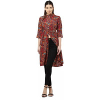 Greciilooks Womens Rayon A-Line Regular Fit Dress (Red, Small)