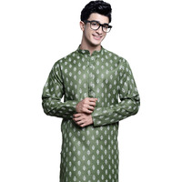 Jompers Men's Cotton Floral Printed Kurtas (Olive, Xxl)