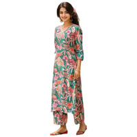 Shienzy Women's Cotton Blend Kurta With Palazzo (1472_Green_S)