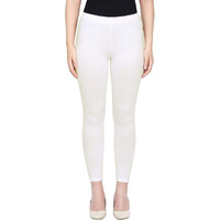 Shasmi Women's Leggings Cotton Lycra 4 Way Stretchable Skin Fit Off White Colored Ankle Length Leggings For Women (Leggings Ankle 16 Off White Slim)