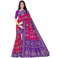 Tamaira Fashion Women's Warli Print Pure Cotton Saree Without Blouse Piece(2467_Magenta)
