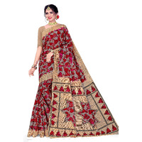 Tamaira Fashion Women's Artistic Leaf Print Pure Cotton Saree Without Blouse Piece(11209_Dusty Pink)