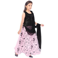 Aarika Girls Black Colour Ethnic Wear Lehenga Choli And Dupatta With Unstich Sleeve