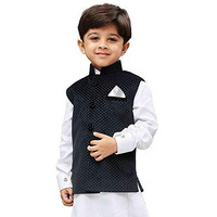Jbn Creation Boys' Black Velvet Nehru Jacket_Vasbjbl014_32