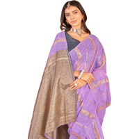 Glory Sarees Women's Sambalpuri Woven Jacquard Cotton Silk Saree With Blouse Piece (Sambalpurisarees102_Purple)