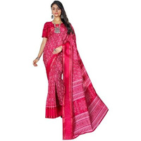 Greciilooks Plain Cotton Latest Design For Women | Silk Banarasi Saree (Gl-S2399_Dark Pink)