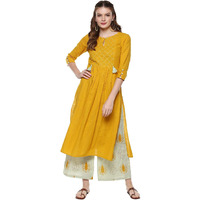 Idalia Mustard And Sage Green Kurta Set