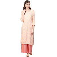 Idalia Peach Kurta With A Pair Of Palazzo