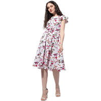 Oomph! Women's Western & Fusion Wear Western Dresses For Women White - Md508