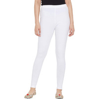 Shasmi Women's Leggings Cotton Lycra 4 Way Stretchable Skin Fit Light Chikku Colored Ankle Length Leggings For Women (Leggings Ankle) (Plus Size(3Xl/4Xl), White)