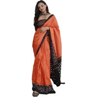 Shiv Textiles Womens Pure Cottoncasual Wear Saree (Smc-St-36-Orange)