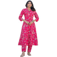 Stylum Women's Floral Printed Rayon Co-Ord Set (Csnainapink40_Pink, L)