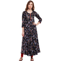 Tissu Women's Rayon A-Line Kurta 1831_Black_Xx-Large