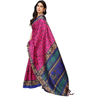 Yashika Women's Printed Kalamkari Art Silk Saree With Tassels And Unstitched Blouse Material (Az-Ys-P2-Soorvi Pink Jhalar)