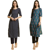 Tee Projekt Straight Kurta & Pant For Women Ethnic Kurta Set For Women (Pack Of 2)