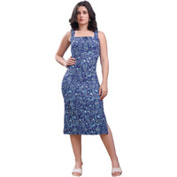 Purvaja Womens Bodycon Knee Length Dress (Wini-192-Blue_Small)