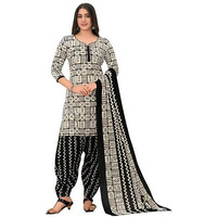 Yashika Unstiched Crepe Dress Materials | Crepe Salwar Suit For Women With Dupatta | Suit Material For Women Unstitched (Ys-Shaziya Black Fc)
