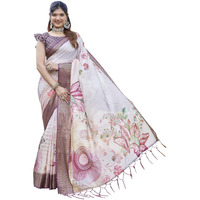 Yashika Women's Cotton Silk Dola Border Digital Printed Saree|Sarees For Women (Az-Ys-P2-Dobby 04)
