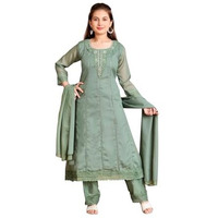 Aarika Girls Ethnic Wear Green Colour Hand Embroidery Kurti Pant Set With Dupatta-(4-15 Years)-(Kp-10428-Green-32)