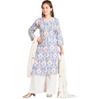 Aarika Girls Ethnic Wear Blue Colour Abstract Print -(8-15 Years)-(Kurti-Tr-K-339-Blue-32)