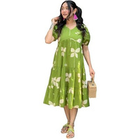 Anni Designer Women's Rayon Viscose Printed Anarkali Kurta (Ronth Green_M_Green_Medium)