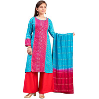 Aarika Girl's Rayon Regular Tunic Shirt (Kurti-Tr-K-859_Rama-Rani