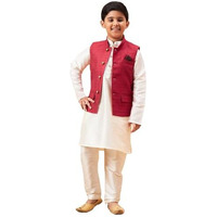 Vastramay Boys' Cream Jacket, Kurta And Pyjama Set_Vasbj105Manbkcr001Npcr_28