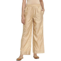 Fabindia Women Cotton Blend Pallazo Gold_Xs