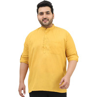 Sojanya Plus(Since 1958), Men's Cotton Mustard Short Kurta