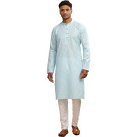 Be Active Men's Cotton Regular Kurta (C-599-2_Blue-1