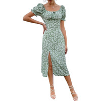 Leriya Fashion Women's Rayon Women Western Midi Casual Dress Regular Fit Lf-Wd-1039 (Lf-Wd-1039_Green_Small)