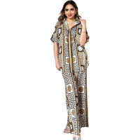 Leriya Fashion Rayon Women Co-Ord Set Dress (Lf-W2192&Tr1150_Brown