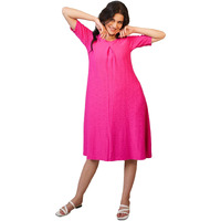 Purvaja Womens A-Line Midi Length Dress (Yuvi-052-Pink_Pink_X-Large)