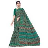 Tamaira Fashion Women's Plain Weave Pure Cotton Saree Without Blouse Piece(11188_Seagreen)