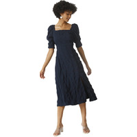 Campus Sutra Women Stylish Casual Midi Dresses Dark Blue