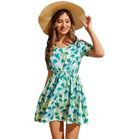 Leriya Fasion Women's Cotton Lf-Wd-1003 Midi Dress (Lf-Wd-1003_Green 01_L)