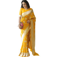 Sugathari Women's Banarasi Saree Pure Kanjivaram Silk Saree Soft New Ladies 2025 Design Wear Pattu Sarees Latest Sadi Party Sari Collections With Blouse Piece (San Pari-224-Gold)