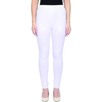 Shasmi Women's Leggings Cotton Lycra 4 Way Stretchable Skin Fit White Colored Chudidar Full Length Leggings For Women (Leggings Chudidar 28 White Slim)