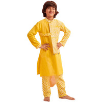 Pspeaches Boys Floral Printed Regular Kurta With Pyjamas (10-12Years)