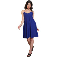 Purvaja Womens A-Line/Flared Above Knee Length Dress (Nisi-001-003) (In, Alpha, S, Navy-Blue)