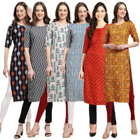 Pinkmint Crepe Digital Printed Kurti For Womens Straight Kurti For Women Festival Wear Kurti For Women