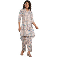 Leriya Fashion Women's Rayon Printed Regular Kurta Set (Lf-W2158&Tr1124_Blue_Xl)
