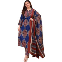 Alvami Women's Viscose Straight Kurta Set (Kohinoor_Blue_S