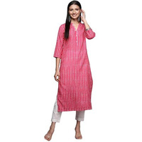 Varanga Women's Rayon Regular Kurta Set (Vkur297_Pink