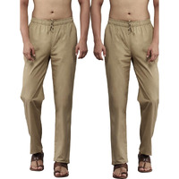See Designs Men Brown Solid Pure Cotton Men's Pyjama (Pack Of 2)_Sdcbpj161Xxxl