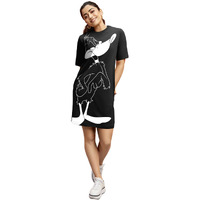 Bewakoof Official Looney Tunes Merchandise Women's Graphic Printed Oversized Dress_584769_Black_L