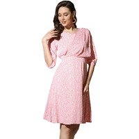 Dhruvi Trendz Womens Rayon Women Western Dresses Regular Fit Western Dress (Dt-Wd1081_Peach_Xl)