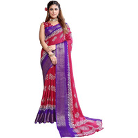Yashika Womens Dola Jacquard Saree| Lightweight Digital Graphic Printed Saree For Women With Unstitched Blouse Piece (Az-Ys-P1-Jasumati Pink)