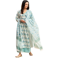 Greciilooks Womens Stylish Ethnic Printed Straight Kurta Set With Pants And Dupatta For Festive, Wedding, Party, Office & Casual Look